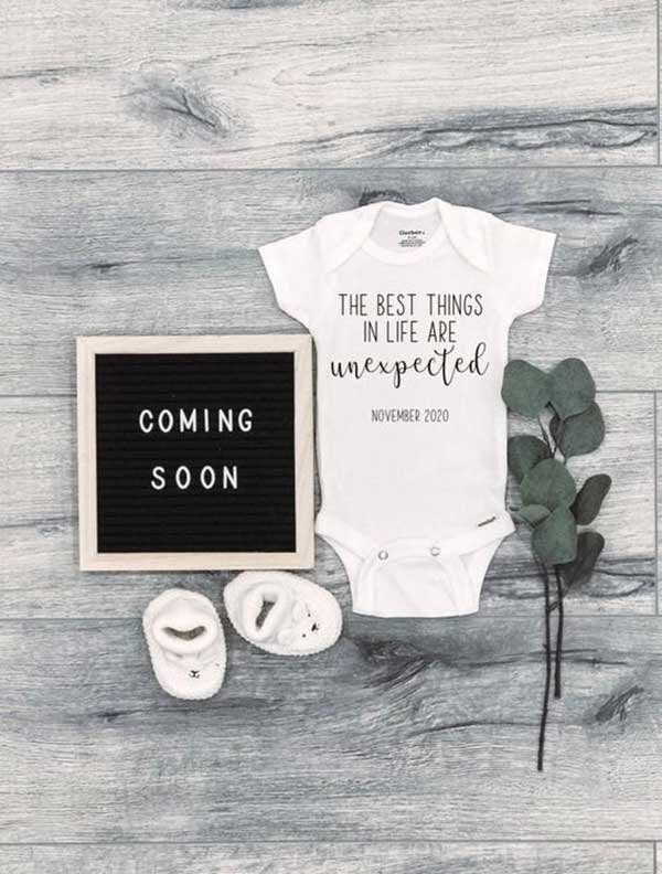 pregnancy announcement to husband: Announcement with Surprising things around the House